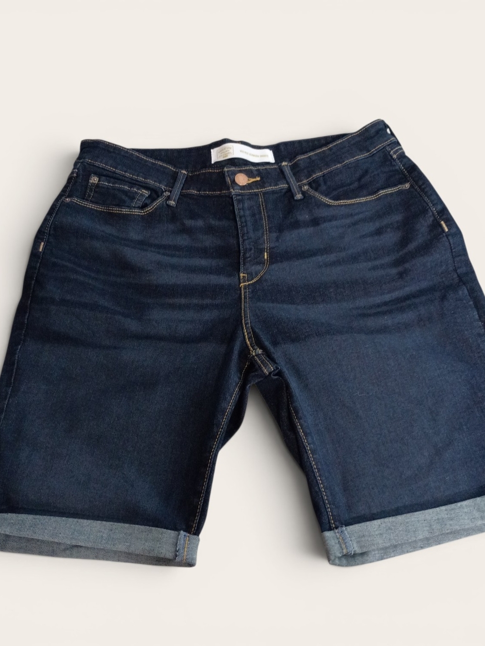 Signature by Levi Strauss Dark Indigo Denim Bermuda Shorts
